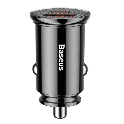 Baseus CCALL-YS01 Circular USB-A + USB-C Nabíjačka do Auta 30W Black
