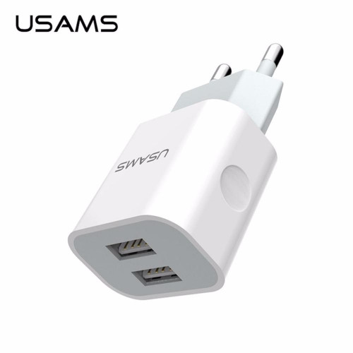 USAMS CC023 USB 2.4A Dual Cestovná nabíjačka White (EU Blister)
