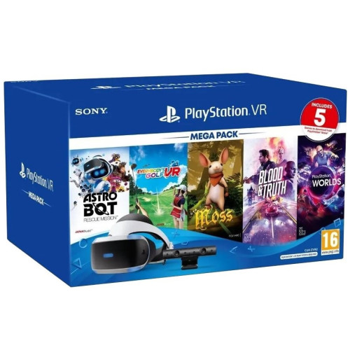 Sony PlayStation VR Mega Pack 3 (PS VR + Kamera + 5 hier + PS5 adaptér)