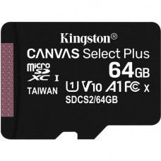 Kingston Canvas Select Plus microSDXC UHS-I Class 10 card 64GB (EU Blister)
