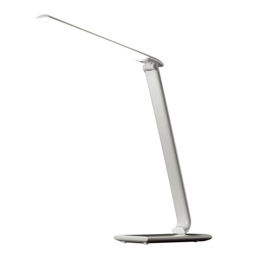Solight WO37-W LED stolná lampička stmievateľná, 12W, voľba teploty svetla, USB, biely lesk