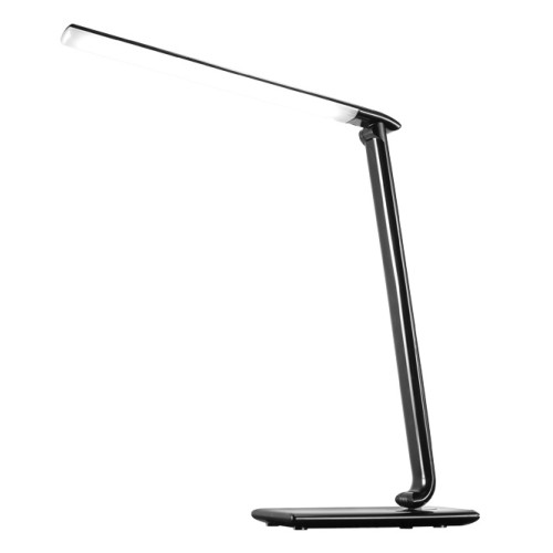 Solight WO37-B LED stolná lampička stmievaťelná, 12W, voľba teploty svetla, USB, čierny lesk