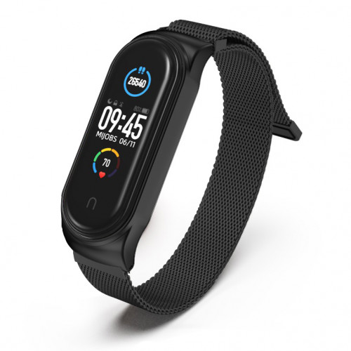 Tactical 660 Loop Magnetický Kovový Remienok pre Xiaomi Mi Band 5 / Mi Band 6 Black (EU Blister)