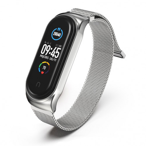 Tactical 686 Loop Magnetický Kovový Remienok pre Xiaomi Mi Band 5 / Mi Band 6 Silver (EU Blister)
