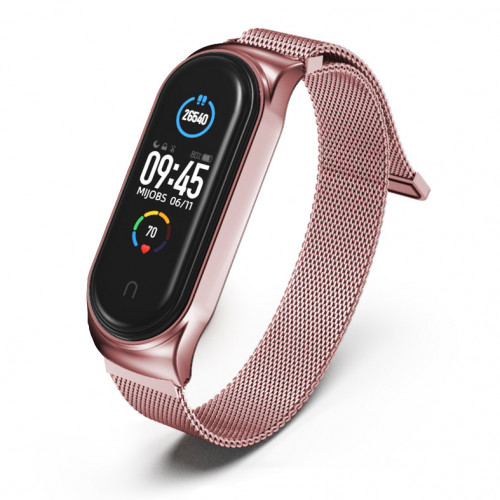 Tactical 662 Loop Magnetický Kovový Remienok pre Xiaomi Mi Band 5 / Mi Band 6 Rose Gold (EU Blister)