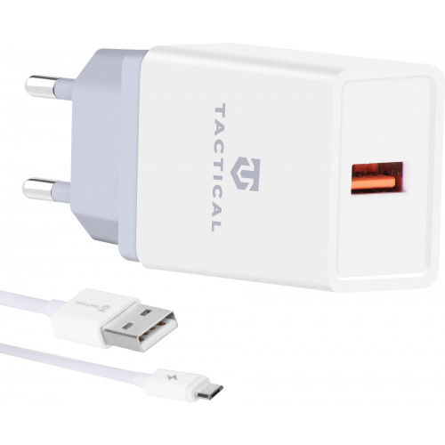 Tactical LZ-067 USB-A 3.1A Cestovná nabíjačka + MicroUSB Kabel White