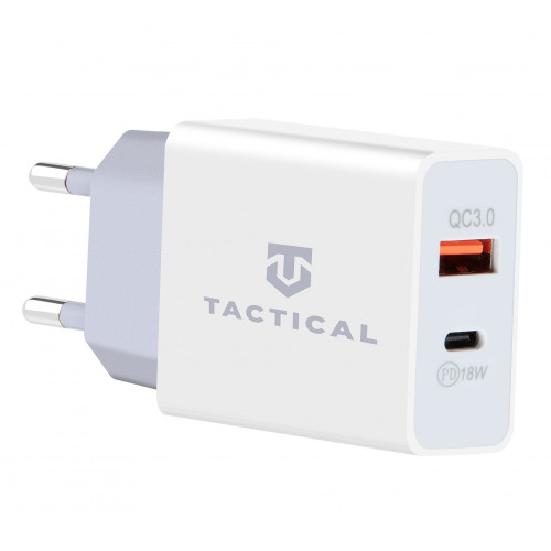 Tactical AR-PD-30W USB-A/USB-C QC 3.0 3.4A Cestovná nabíjačka White