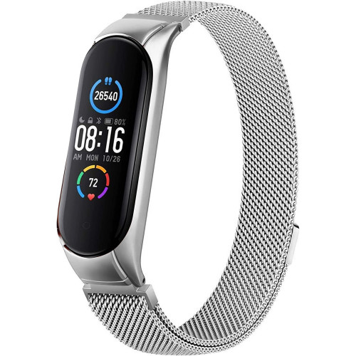 Tactical 829 Loop Magnetický Kovový Remienok pre Xiaomi Mi Band 7 Silver