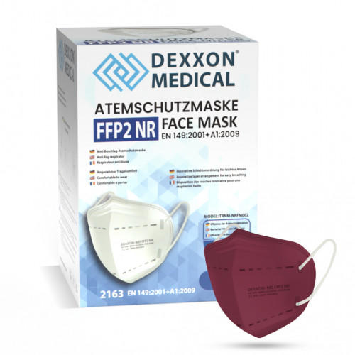 DEXXON MEDICAL Respirátor FFP2 NR vínový 10ks/bal
