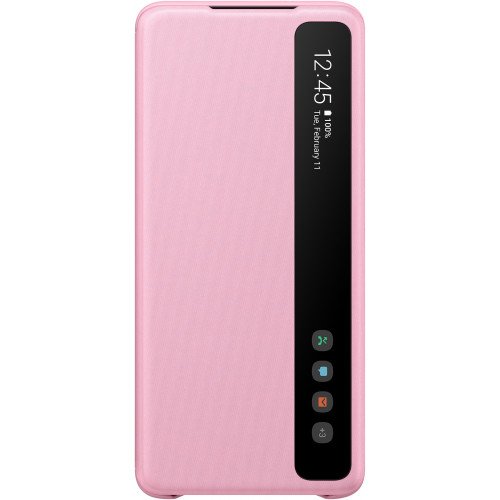 Samsung Clear S-View Puzdro pre Galaxy S20+ Pink