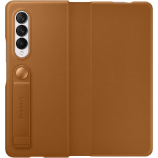 Samsung Kožený Flip Kryt pre Galaxy Z Fold3 5G Camel