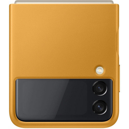 Samsung Kožený Kryt pre Galaxy Z Flip3 5G Mustard