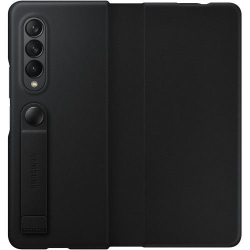 Samsung Kožený Flip Kryt pre Galaxy Z Fold3 5G Black