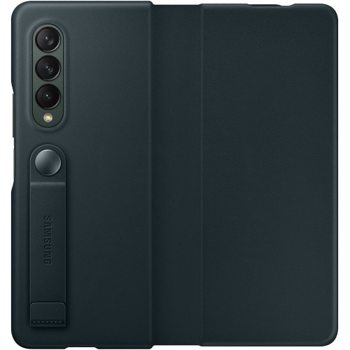 Samsung Kožený Flip Kryt pre Galaxy Z Fold3 5G Green