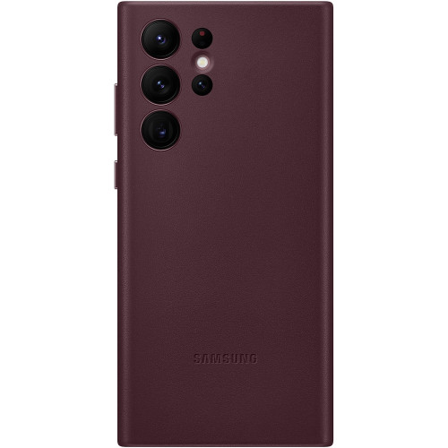 Samsung Kožený Kryt pre Galaxy S22 Ultra Burgundy