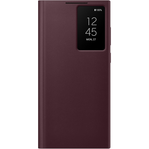 Samsung Clear View Puzdro pre Galaxy S22 Ultra Burgundy