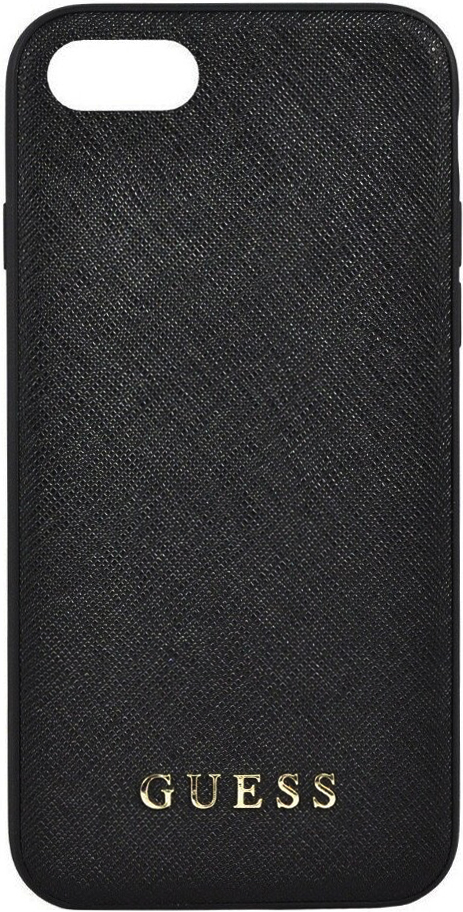 Guess Saffiano PU Silicone Zadní Kryt pro Apple iPhone 7 / iPhone 8 / iPhone SE (2020) / iPhone SE (2022) Black GUHCI8SLSABK