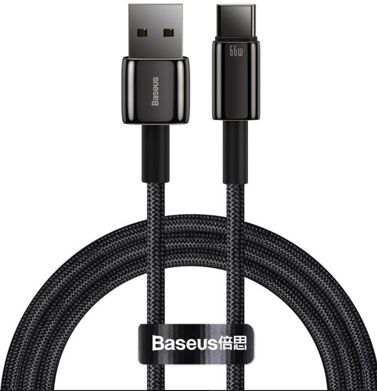 Baseus CATWJ-C01 Tungsten Gold USB-C Kabel 66W 2m Black 6953156204942