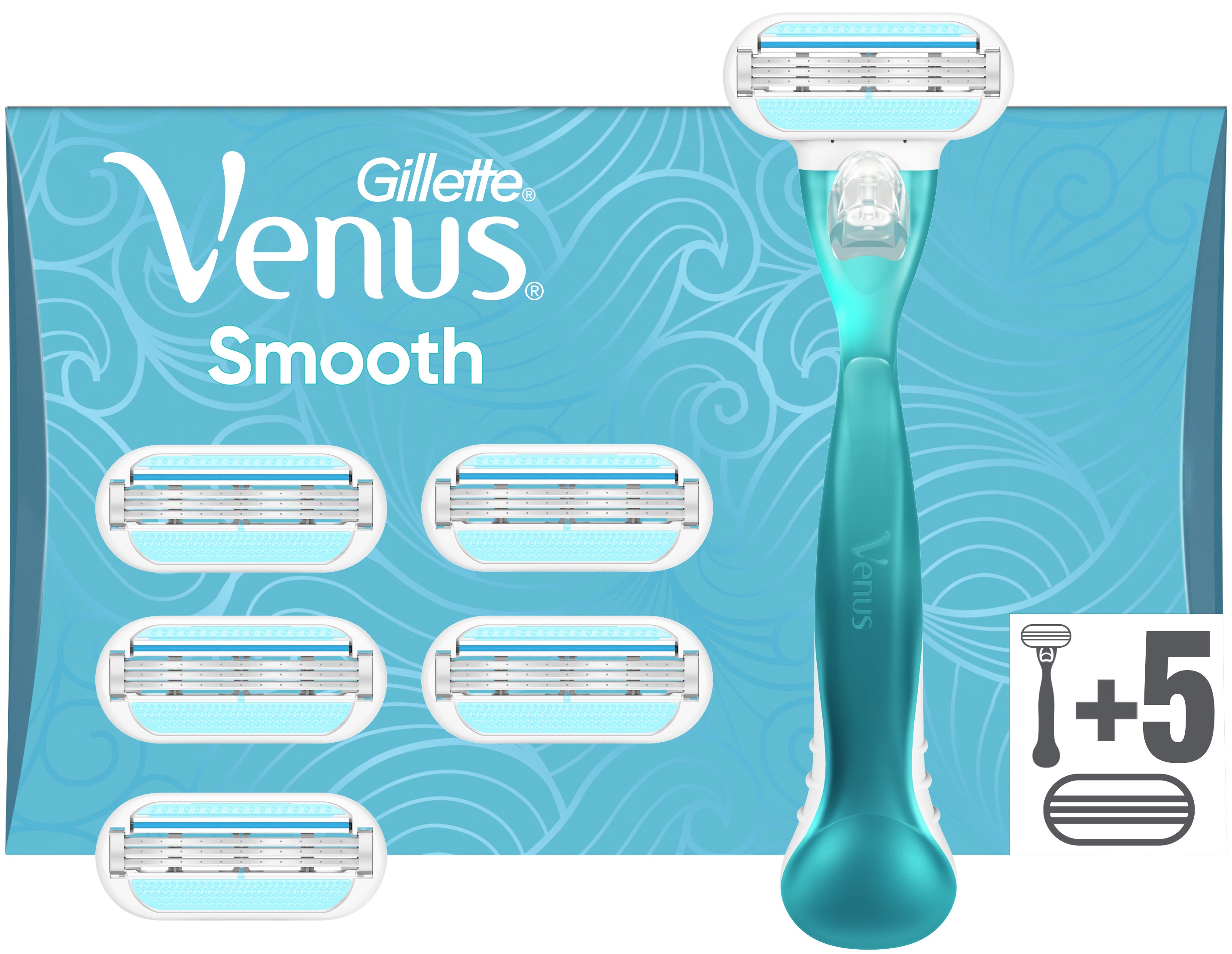 Gillette Venus Smooth Holiaci Strojček pre Ženy + 5ks hlavic